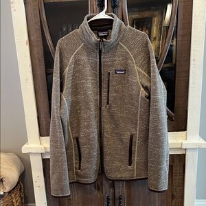 Patagonia Heathered Brown Zip-Up Jacket